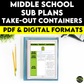 Middle School ELA Sub Plans - Topic Reusable Take Out Containers