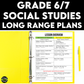Grade 6 and Grade 7 Social Studies Long Range Plans Ontario Curriculum