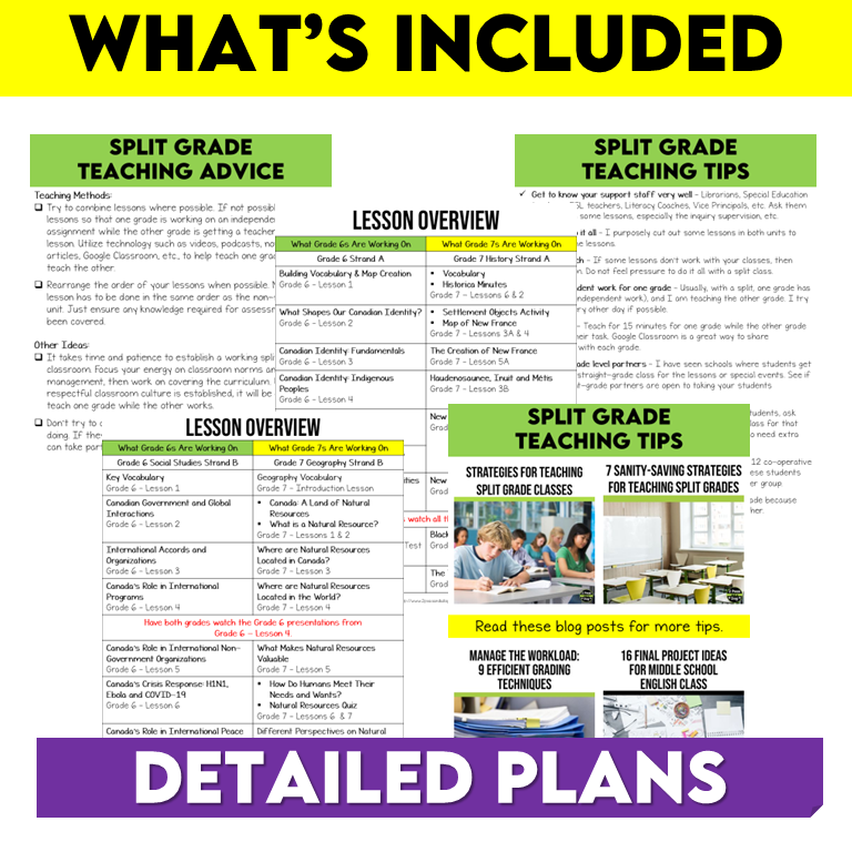 Grade 6 and Grade 7 Social Studies Long Range Plans Ontario Curriculum