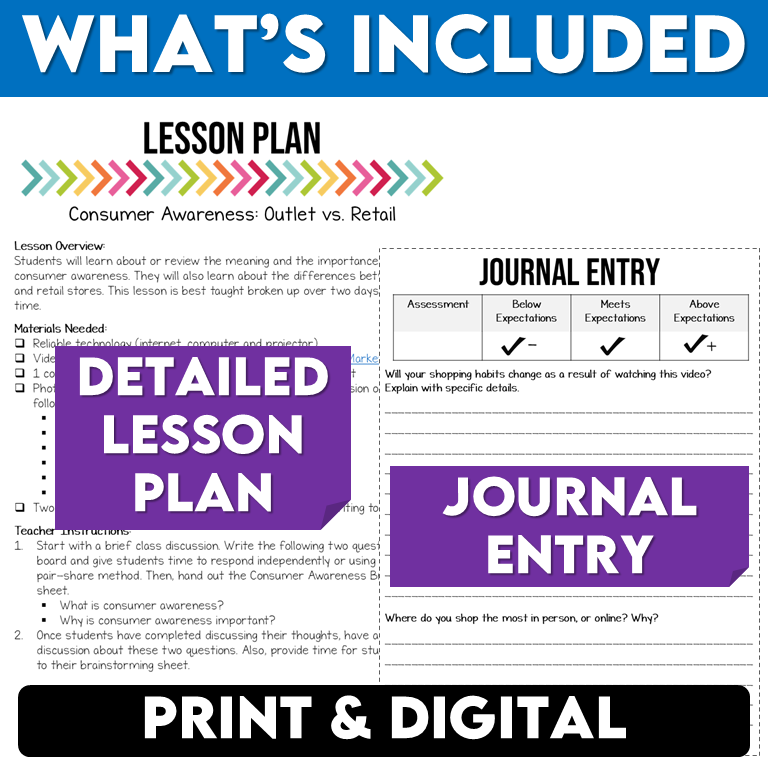 Media Literacy: Consumer Awareness Lesson - Outlet vs. Retail