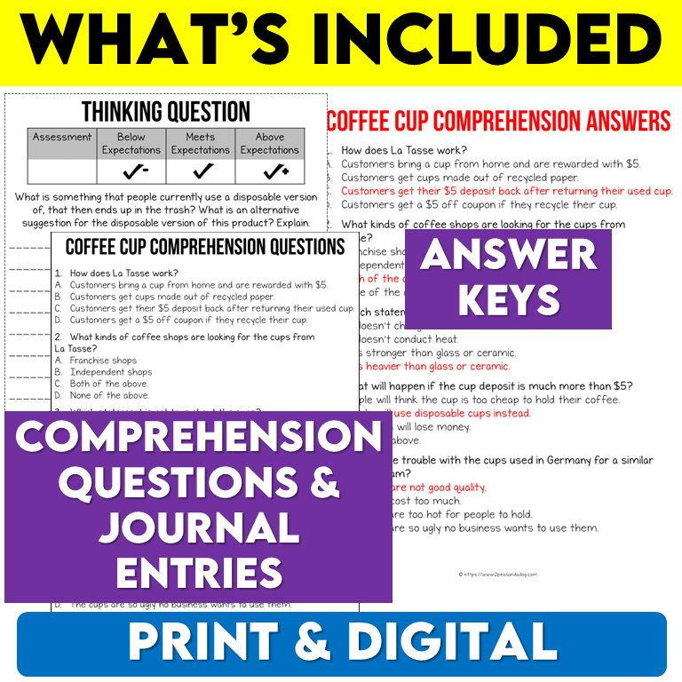 Middle School ELA Sub Plans - Topic Reusable Take Out Containers
