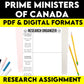 Prime Ministers of Canada Research Assignment