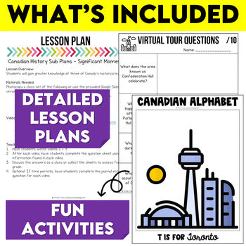 Canadian History Sub Plans Bundle
