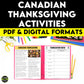 Middle School Canadian Thanksgiving Activities