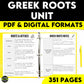 Middle School Greek Roots Morphology Unit and Worksheets