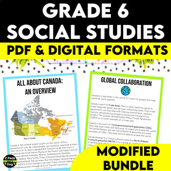 Grade 6 Social Studies Modified Bundle Ontario Curriculum