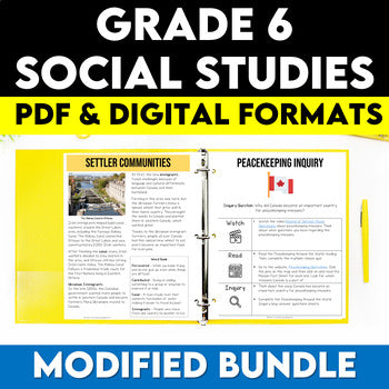 Grade 6 Social Studies Modified Bundle Ontario Curriculum