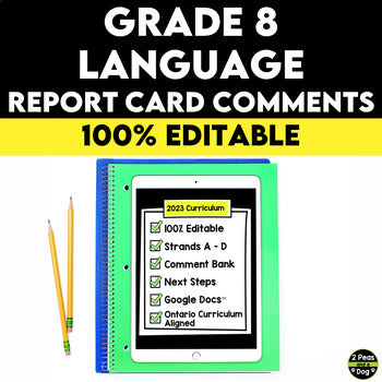 Grade 8 Language Ontario Report Card Comments