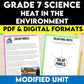 Grade 7 Science Heat in the Environment Modified Unit