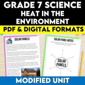 Grade 7 Science Heat in the Environment Modified Unit