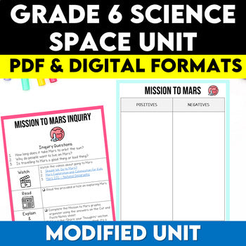 Grade 6 Space Unit Modified Unit