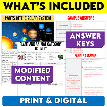 Grade 6 Science Modified Bundle