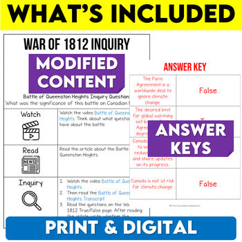 Grade 6/7 Social Studies Modified Bundle