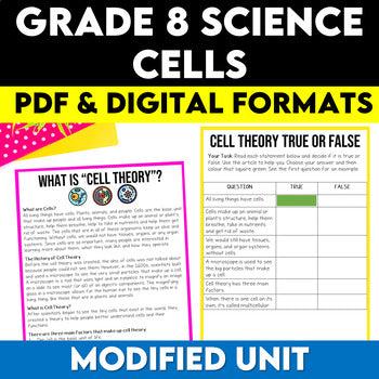 Grade 8 Science Modified Cells Unit