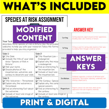 Grade 6/7 Science Modified Bundle