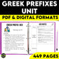 Middle School Greek Prefixes Morphology Unit and Worksheets