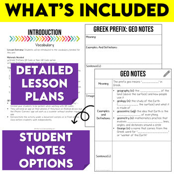 Middle School Greek Prefixes Morphology Unit and Worksheets