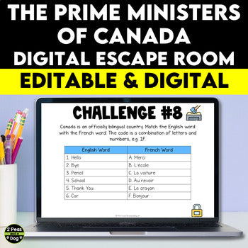 The Prime Ministers of Canada Digital Escape Room