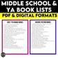 Middle School and YA Book Lists