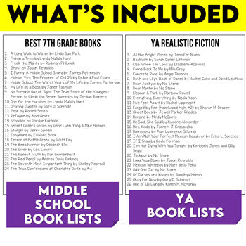 Middle School and YA Book Lists