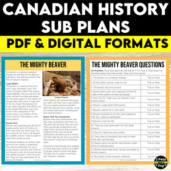Canadian History Sub Plans, Canada Fur Trade, All About Canada