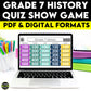 Grade 7 History Quiz Show Game
