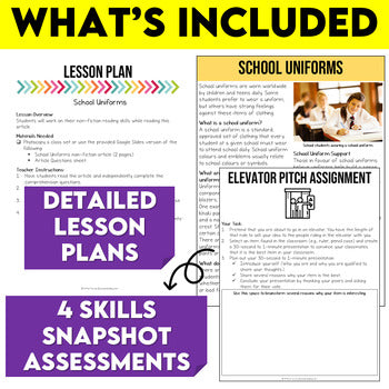 Beginning of Year 7th Grade ELA Assessments, Grade 7 ELA Skills Snapshot