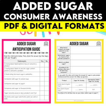 Added Sugar Media Literacy Lesson, Grade 6 Health Lesson