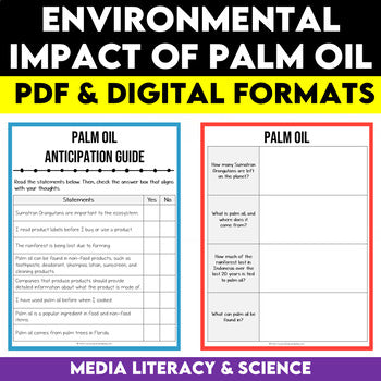 Environmental Impact of Palm Oil Media Literacy Lesson, Grade 6 Science