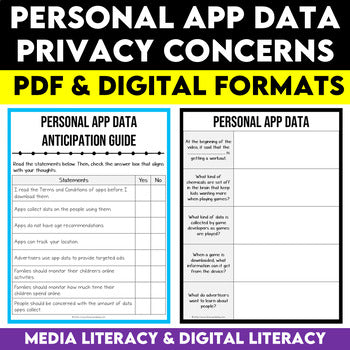 Personal App Data Media Literacy Lesson, Digital Literacy