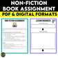 Non-Fiction Book Presentation Assignment, Middle School Nonfiction Project