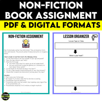 Non-Fiction Book Presentation Assignment, Middle School Nonfiction Project