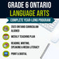 Grade 6 Language Arts Ontario Full Year ELA Program