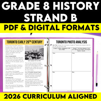 Grade 8 History Canada A Changing Society 1890-1914 Strand B