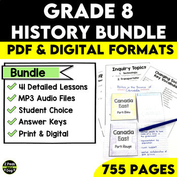 Grade 8 History Bundle Confederation, Western Settlement and Changing Society