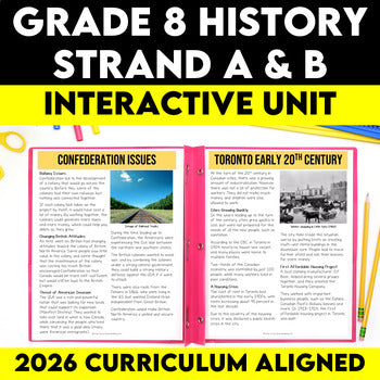 Grade 8 History Bundle Confederation, Western Settlement and Changing Society