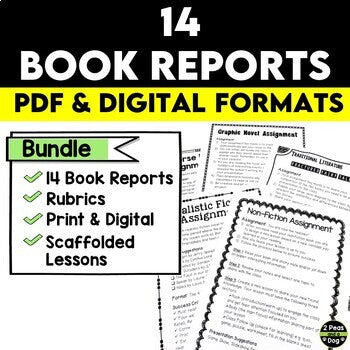 Independent Reading: 14 Book Report Project Bundle