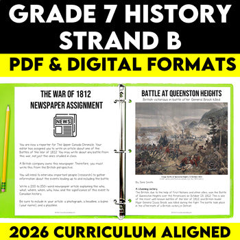 Grade 7 History Conflict and Challenges in Canada 1800-1850 Strand B