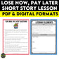 Lose Now, Pay Later Short Story Lesson