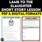 Lamb to the Slaughter Short Story Lesson