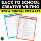 Back to School Creative Writing Assignment