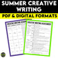 Summer Creative Writing Assignment