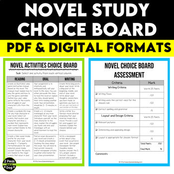 Novel Study Choice Board