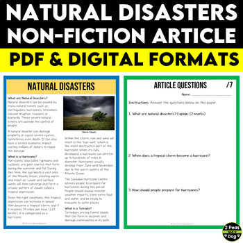 Natural Disasters Non-Fiction Article