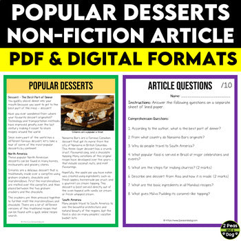 Popular Desserts Non-Fiction Article