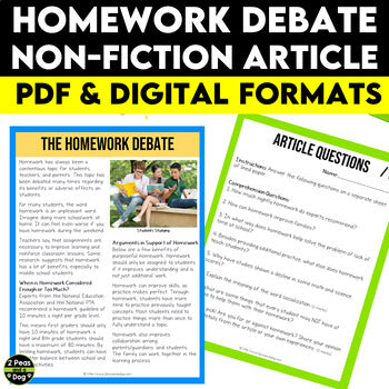 The Homework Debate Non-Fiction Article