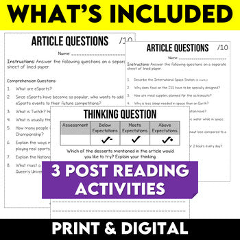 Article of the Week Non-Fiction Articles High Interest Bundle #3