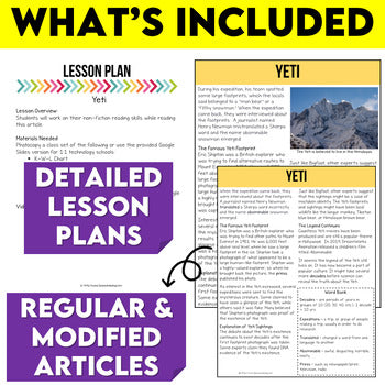 The Yeti Non-Fiction Article