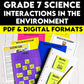 Grade 7 Science Interactions in the Environment