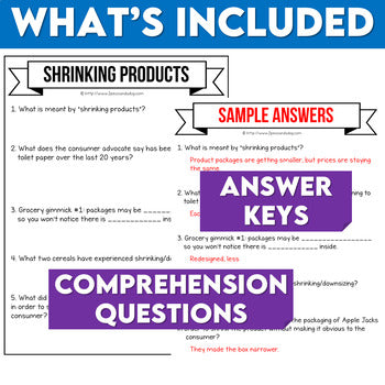 Media Literacy: Consumer Awareness Lesson - Shrinking Products